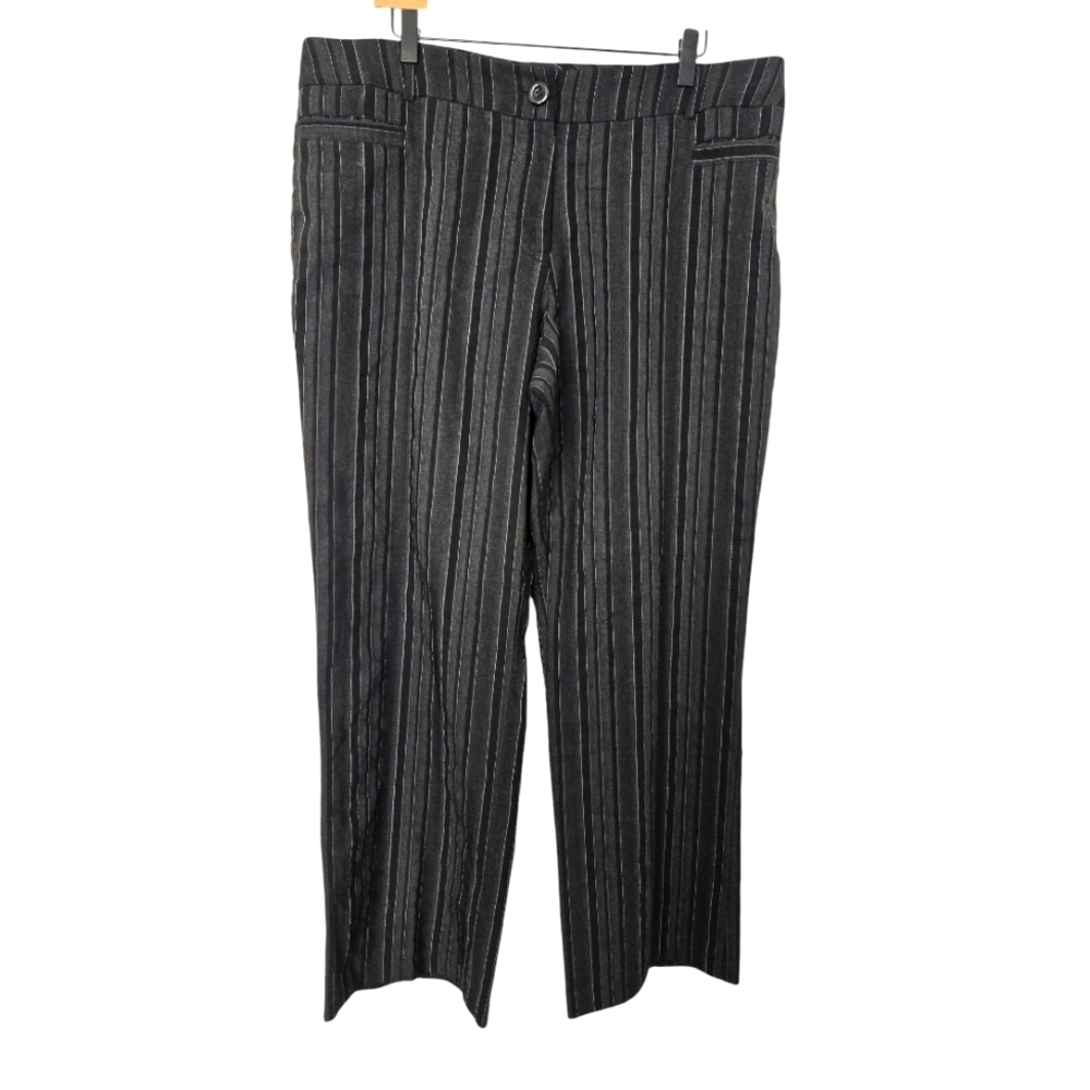 Ingredients Womens Black Striped Pants Size 16